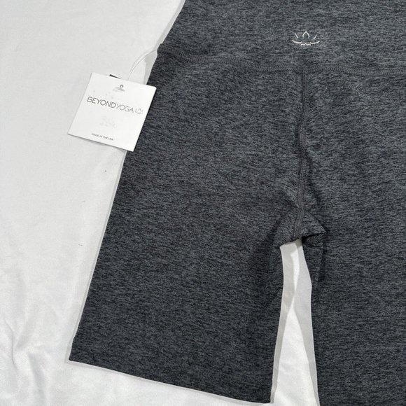 NWT $70 Beyond Yoga [ Small ] Spacedye High Waisted 7" Biker Short Charcoal 5694 - Picture 9 of 11